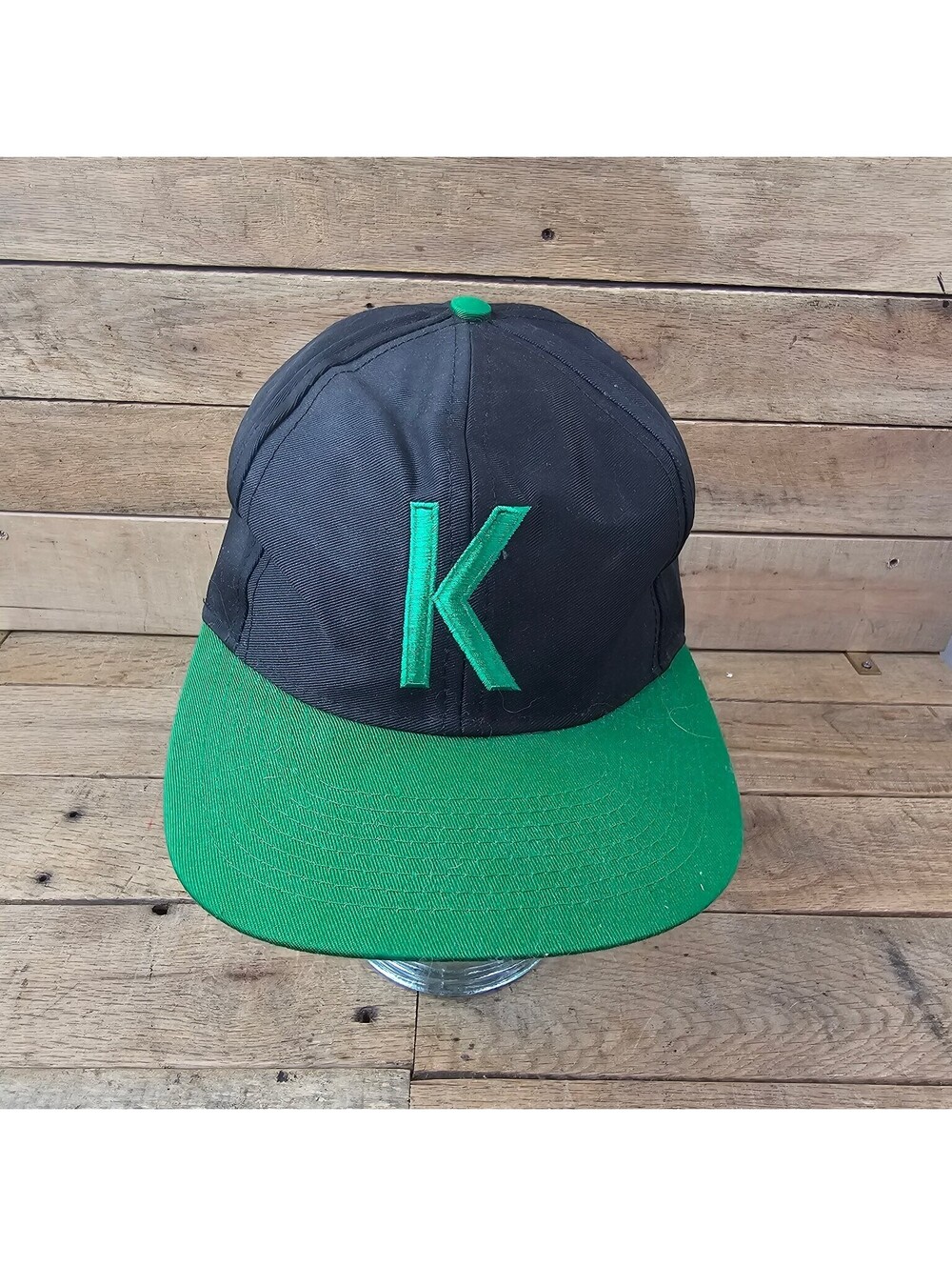 KOOL Brand Black Green Snapback Hat Cap Embroidered K One Size Fits All